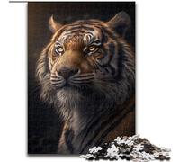 Puzzle Adulte 1000 pièces en Bois représentant Le Tigre de Da Vinci, idéal pour Les Adolescents et Les familles Jeu de réflexion à Faire soi-même, 1000 pièces(50x75cm)