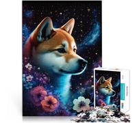 Puzzle Adulte 1000 pièces Espace Animal Shiba Inu Jouet Jeu Intellectuel 26x38cm Convient pour la décoration de Bureau pour Les 14 Ans