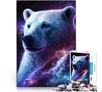 Puzzle Adulte 1000 pièces Espace Galaxie Ours Polaire Puzzle Difficile et Difficile Puzzles Drôles 19,7 po x 29,5 po pour et Adolescents Âge 14 Ans et Plus