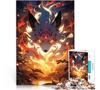Puzzle Adulte 1000 pièces Esprit du Renard en Flammes Jeux éducatifs Décoration d'intérieur Car C'est Un pour Toute la Famille 26x38cm