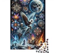 Puzzle Adulte 1000 Pièces, Fantasy Artwork Dark Magic, 70x50cm/1000pcs, Pièces Blanches Faciles À Trier; Projet À Reprendre sur Plusieurs Soirées