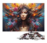 Puzzle Adulte 1000 pièces Fantasy Color Woman Puzzle avec Affiche et fiche de Questions-réponses Assorties 1000 pièces (75 x 50 cm)