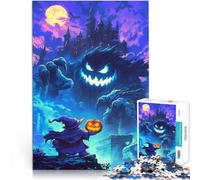 Puzzle Adulte 1000 pièces Fantôme avec Lanterne Citrouille Jouets de Divertissement Familial décoration Murale 38x26cm