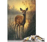 Puzzle Adulte 1000 pièces Faon dans la lumière dorée Puzzle pour Adultes Jeu éducatif Défi Jouet 1000 pièces (38 x 26 cm)