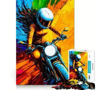 Puzzle Adulte 1000 pièces Femme à Moto,Jeu cognitif,Assemblage précis sans espaces,activité apaisante pour se détendre (38x26cm)