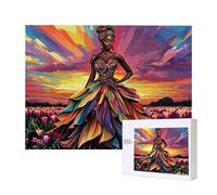 Puzzle Adulte 1000 Pièces Femme Africaine Artisanat Cadeau Famille en Bois Puzzle Classique 3D Puzzles Divertissement créatif, Loisir, Jeu D'Intelligence Cadeau Unique Décoration Intérieure T-145
