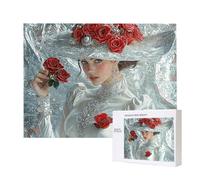 Puzzle Adulte 1000 Pièces Femme au Chapeau 75x50cm Impossible Difficile Défiant, Puzzles pour Adultes Jeu éducatif Défi Jouets 1000 Pièces Puzzles pour Adultes, Divertissement Créatif Cadeau u-115