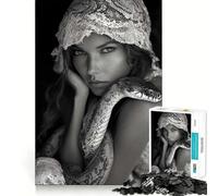 Puzzle Adulte 1000 pièces Femme au Serpent,Jeu de Concentration mentale,découpage de Haute précision,activité de Partage et de renforcement des Liens familiaux (50x75cm)