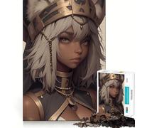Puzzle Adulte 1000 pièces Femme aux Cheveux Blancs en Or Style Anime Jeu de réflexion Cadeau Découpe de Haute précision Activité relaxante à Faire en Groupe à l'intérieur (50x75cm)