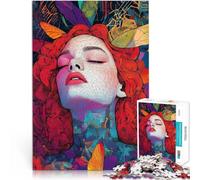 Puzzle Adulte 1000 pièces Femme aux Papillons Jouets addictifs pour Le défi de l'intelligence cérébrale Une œuvre d'art 38x26cm