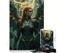 Puzzle Adulte 1000 pièces Femme guerrière ailée avec Bouclier Développe l'intelligence et la dextérité Paisible et Amusant Taille idéale Cadeau Parfait (38x26cm)