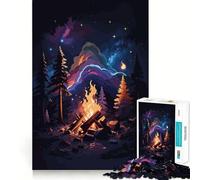Puzzle Adulte 1000 pièces Feu de Camp sous Les étoiles Jeu de précision Jouet cérébral Intelligent Temps Libre Cadeau d'anniversaire pour Les Esprits (38x52cm)