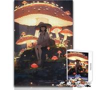 Puzzle Adulte 1000 pièces - Fille Anime dans Une forêt de Champignons - Design Magnifique - Jeu d'analyse et de logique - Idée Cadeau Père Noël Secret - Dimensions : 38x26cm