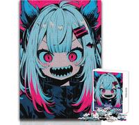Puzzle Adulte 1000 pièces - Fille Anime en colère - Design élégant - Jeu d'analyse et de logique - Idée Cadeau pour Un Père Noël Secret - Dimensions : 38x52cm