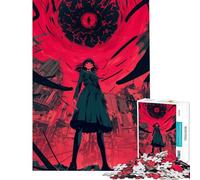 Puzzle Adulte 1000 pièces Fille d'anime Face à Un œil géant Puzzle 1000 pièces Décoration intérieure Jeu d'analyse et de logique Cadeau pour Amis et Famille (50x75cm)
