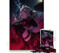 Puzzle Adulte 1000 pièces Fille d'anime sous Le Ciel Nocturne Découpe de précision Cadeau Unique Améliore la mémoire Plaisir Lumineux Cadeau léger (38x26cm)