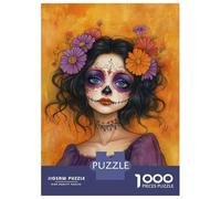 Puzzle Adulte 1000 Pièces Floral Sugar Skull Beauty -2 Puzzles Adultes Anti-Stress - Niveau De Difficulté Élevé - Cadeau Unique pour Un Anniversaire Ou Noël 52x38cm/1000pcs