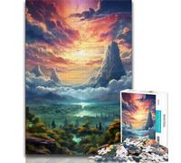 Puzzle Adulte 1000 pièces Forêt colorée et Nuages Puzzle 1000 pièces, Jeux d'activités familiales stimulants, Jouet à Faire soi-même pour décoration Murale de la Maison, Cadeaux (Taille 38x26cm)
