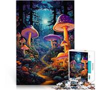 Puzzle Adulte 1000 pièces Forêt trippante Pleine de Champignons Fabriqué en Carton pour Les 14 Ans et Plus Jouets de Jeu Car C'est Un pour Toute la Famille。Taille：26x38cm