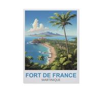 Puzzle Adulte 1000 Pièces，Fort-de-France Martinique，Décor À La Maison Dessin Animé Paysage Jeu De Décompression Cerveau Défi Difficulté Jouet Éducatif pour Enfants Puzzle Puzzles（38x26cm）-GO49