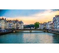 Puzzle Adulte 1000 Pieces France Bayonne Canal Maisons Ponts Vue du Soir 75 * 50Cm