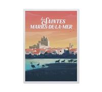 Puzzle Adulte 1000 Pièces，France Saintes-Maries-de-la-Mer，Décor À La Maison Dessin Animé Paysage Jeu De Décompression Cerveau Défi Difficulté Jouet Éducatif pour Enfants Puzzle Puzzles（50x70cm）-BO88