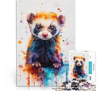 Puzzle Adulte 1000 pièces Furet Aquarelle Jouets éducatifs et d'apprentissage Jeux familiaux De Superbes Cadeaux et Jouets 38x26cm