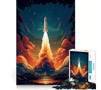 Puzzle Adulte 1000 pièces Fusée Spatiale à Bords Nets,Jeu de Construction Relaxant,Cadeau de Noël idéal (38x52cm)