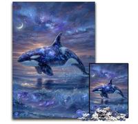 Puzzle Adulte 1000 pièces Galaxie Baleine Puzzle Design Complexe pour Adolescents, décoration DIY et Divertissement Stimulant 26x38cm