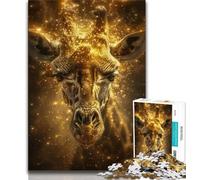 Puzzle Adulte 1000 pièces Girafe Difficile, Jeu Stimulant et Jeu Familial avec Affiche et fiche de Questions-réponses Assorties 38x26cm