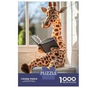 Puzzle Adulte 1000 Pièces Giraffe Reading on The Toilet Puzzle pour Adolescents Course De Vitesse Manuelle Liste De Souhaits avec Le Père Noël Jeu Stimulant Jouets 70x50cm/1000pcs