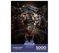 Puzzle Adulte 1000 Pièces Golden Evil Tiger Puzzles pour Adolescents, Jouets Anti-Stress, Défi Difficile, Cadeau d'anniversaire Unique 38x26cm/1000pcs
