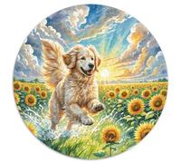 Puzzle Adulte 1000 Pièces Goldendoodle Animaux - Ronde, Niveau Difficile, Qualité Supérieure, Activités Familiales, 1000pcs (67.5x67.5cm)