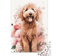 Puzzle adulte 1000 pièces Goldendoodle classique puzzle en papier aquarelle puzzle relaxant jeu de puzzle puzzle 1000 pièces (38x26 cm)