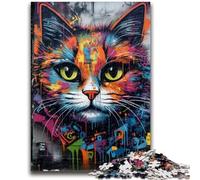 Puzzle Adulte 1000 pièces Graffiti Art Chat pour 14 Ans et Plus Jouet éducatif intellectuel décompressant Superbe Cadeau 26x38cm