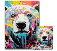 Puzzle Adulte 1000 pièces Graffiti Ours Polaire. Puzzles relaxants, Cadeau de Noël idéal et décoration d'intérieur. 50x75cm / 19,68x29,52 Pouces.
