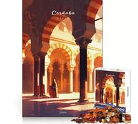 Puzzle Adulte 1000 pièces Grande Mosquée de Cordoue Jeu aux Bords Nets,Exercice cérébral,Divertissement,Cadeau d'anniversaire (50x75cm)
