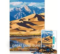 Puzzle Adulte 1000 pièces Grandes Dunes de Sable Décoration Idéale Casse-tête Cadeau Loisirs Divertissement Anniversaire (50x75cm)
