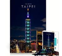Puzzle Adulte 1000 pièces Gratte-Ciel de Taipei, Bords impeccables, Jeu de Concentration Amusant et Calme, décoration de Noël (38x26cm)