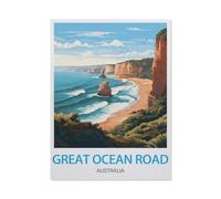 Puzzle Adulte 1000 Pièces，Great Ocean Road, Australie，Artisanat Cadeau Famille Puzzle Classique 3D Puzzle Jouet en Bois Cadeau Unique Décoration Intérieure（75x50cm）-X18