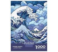 Puzzle Adulte 1000 Pièces, Great Wave with Mount Fuji, Moment De Détente, Idée Cadeau Noël, Pièces Durables, 38x26cm/1000pcs