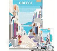 Puzzle Adulte 1000 pièces, Grèce, Style Pop Art, Jeu Manuel, Difficile et Stimulant, idéal comme Cadeau pour Toute la Famille 50x75cm