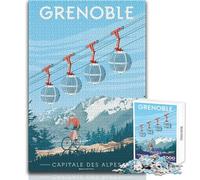 Puzzle Adulte 1000 pièces Grenoble, Capitale des Alpes - Jeu éducatif Familial - Décoration intérieure - Cadeau d'anniversaire - Dimensions 50x75cm