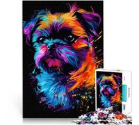 Puzzle Adulte 1000 pièces Griffon Bruxellois Chien Art Le Puzzle 26x38cm Améliorer l'amour Entre Les Couples pour Les Jeunes de 14 Ans