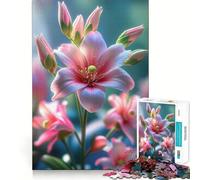 Puzzle Adulte 1000 pièces Gros Plan d'une Fleur de lys Rose Casse-tête Relaxant pour Les Enfants (50x75cm)