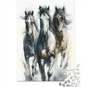 Puzzle adulte 1000 pièces Groupe d'étalons arabes Puzzle en bois pour adultes et adolescents Décoration de la maison Puzzle jouets 1000 pièces (75x50 cm)