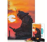 Puzzle Adulte 1000 pièces Guerrier samouraï au Coucher du Soleil 38x26cm Casse-tête Relaxant Idée Cadeau de Noël