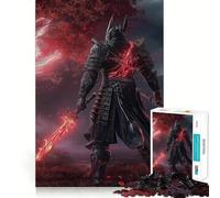Puzzle Adulte 1000 pièces Guerrier samouraï aux épées enflammées Jeu d'entraînement cérébral Cadeau Artistique et Relaxant (38x26cm)