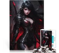 Puzzle Adulte 1000 pièces Guerrière d'anime Sombre Défi Difficile pour soulager Le Stress est idéal comme Cadeau pour Toute la Famille 52x38cm