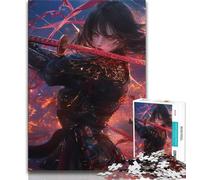 Puzzle Adulte 1000 pièces Guerrière Ninja Japonaise, Jouet éducatif et décompressant, idéal comme Cadeau pour Toute la Famille (75x50cm)
